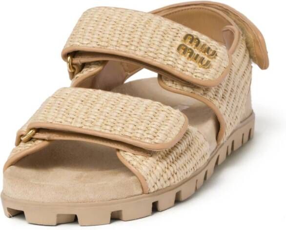 Miu Sandalen met dubbele bandjes Beige