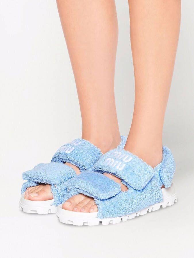 Miu Sandalen met klittenband Blauw