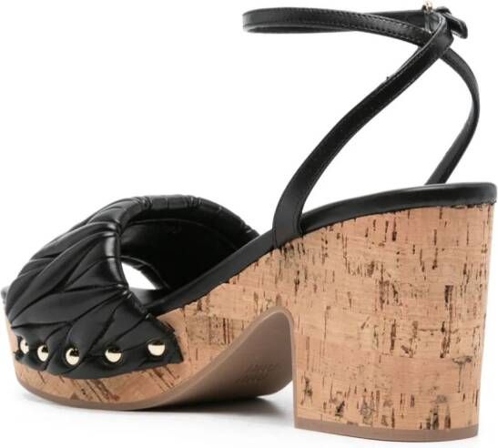 Miu Sandalen met logoplakkaat Zwart