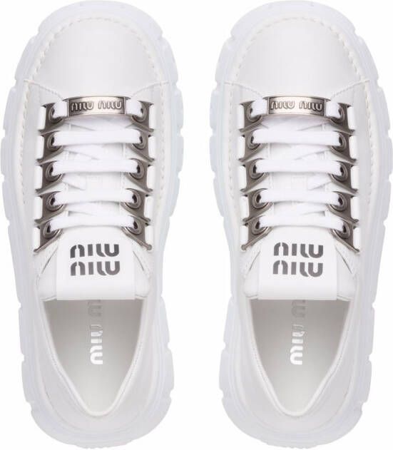 Miu Sneakers met plateauzool Wit