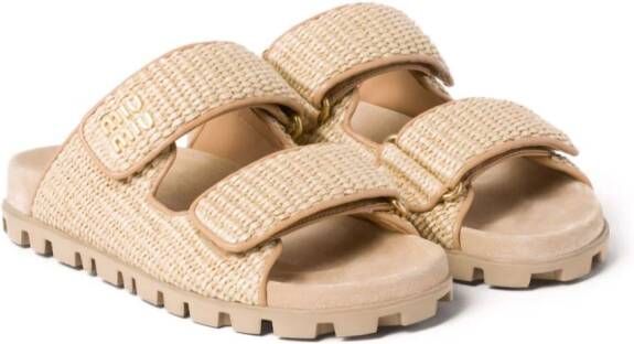 Miu Sandalen met klittenband Beige