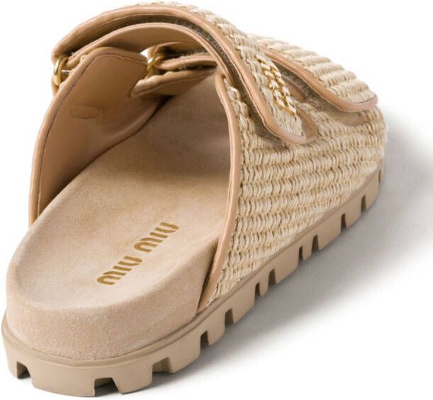 Miu Sandalen met klittenband Beige