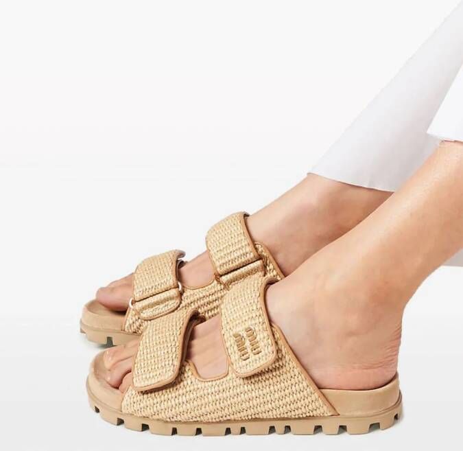 Miu Sandalen met klittenband Beige