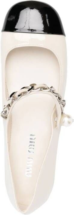 Miu Veterschoenen met schakelketting Beige