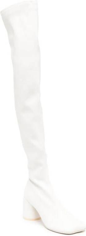 MM6 Maison Margiela Anatomic 70mm overknee laarzen Wit