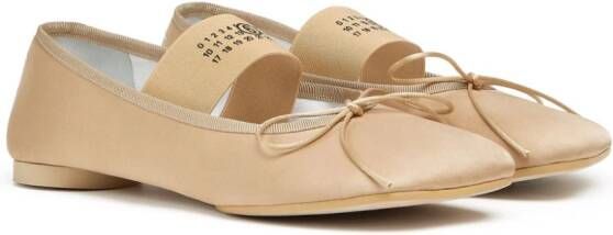 MM6 Maison Margiela Atomic satijnen ballerina's Beige