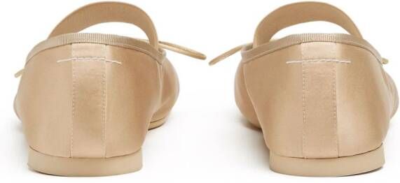 MM6 Maison Margiela Atomic satijnen ballerina's Beige