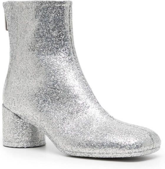 MM6 Maison Margiela Enkellaarzen met vierkante neus Zilver