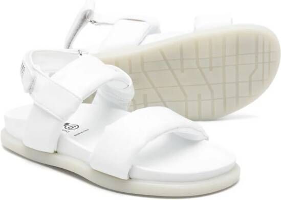 MM6 Maison Margiela Kids Leren sandalen met gewatteerde bandjes Wit