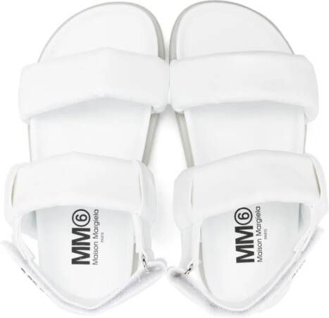MM6 Maison Margiela Kids Leren sandalen met gewatteerde bandjes Wit