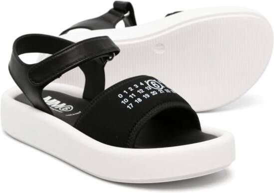 MM6 Maison Margiela Kids Sandalen met klittenband en getallenprint Zwart