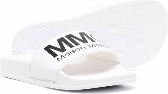 MM6 Maison Margiela Kids Slippers met logoprint Wit