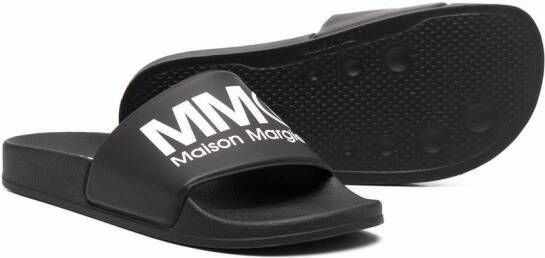 MM6 Maison Margiela Kids Slippers met logoprint Zwart
