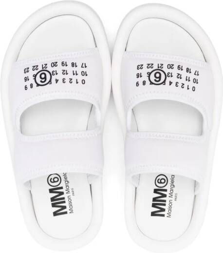 MM6 Maison Margiela Kids Slippers met nummerpatroon Wit