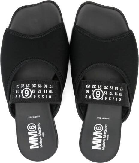 MM6 Maison Margiela Kids Slippers met nummerpatroon Zwart