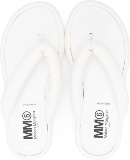 MM6 Maison Margiela Kids Teenslippers met logoprint Wit