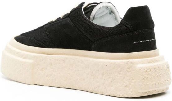 MM6 Maison Margiela Leren sneakers met patroon Zwart