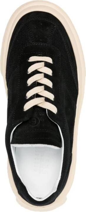 MM6 Maison Margiela Leren sneakers met patroon Zwart