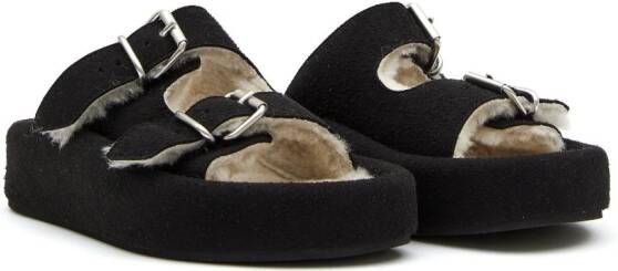 MM6 Maison Margiela Slippers met dubbele gesp Zwart