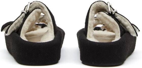 MM6 Maison Margiela Slippers met dubbele gesp Zwart