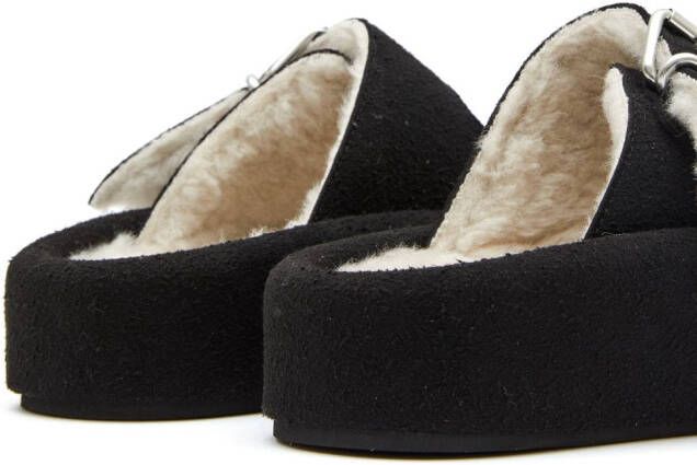 MM6 Maison Margiela Slippers met dubbele gesp Zwart