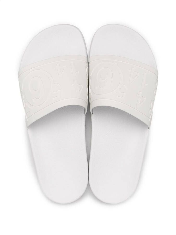 MM6 Maison Margiela Slippers met logo-reliëf Wit