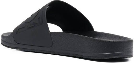 MM6 Maison Margiela Slippers met logo-reliëf Zwart