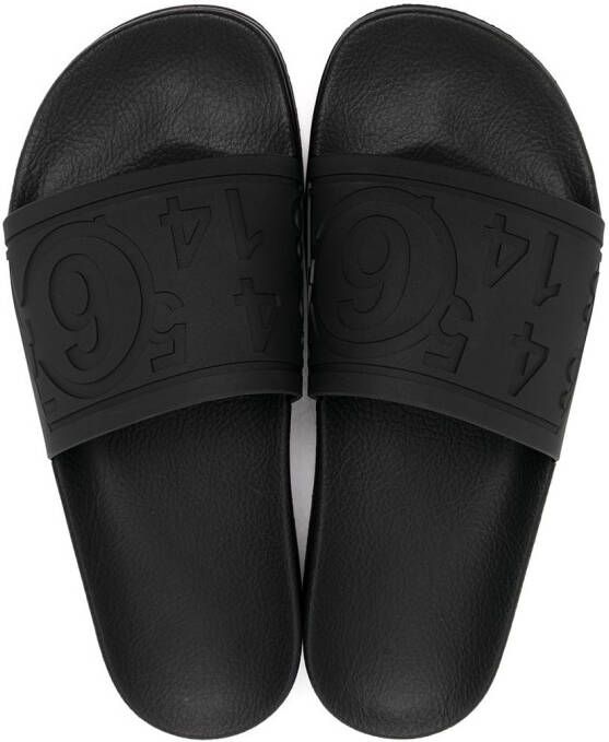 MM6 Maison Margiela Slippers met logo-reliëf Zwart