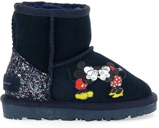 Moa Kids x Disney Mickey + Minnie enkellaarzen Blauw