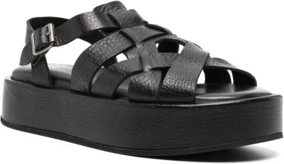 Moma Arizona leren sandalen Zwart