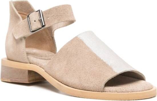 Moma Grinzato suède sandalen Beige