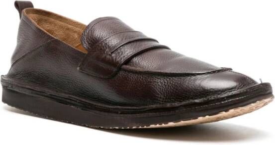 Moma Loafers van bewerkt leer Bruin