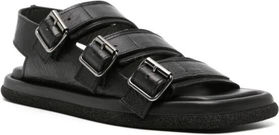 Moma Lux leren sandalen met gesp Zwart