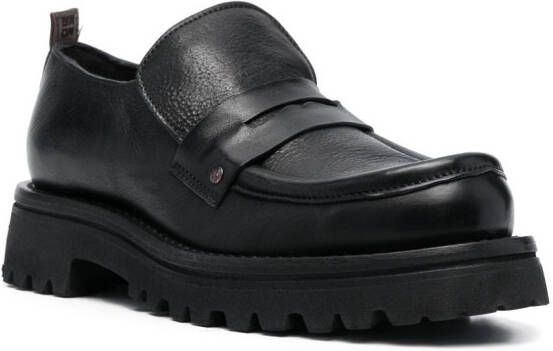 Moma Leren loafers Zwart