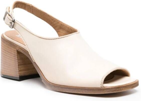 Moma Slingback sandalen met vierkante neus Beige