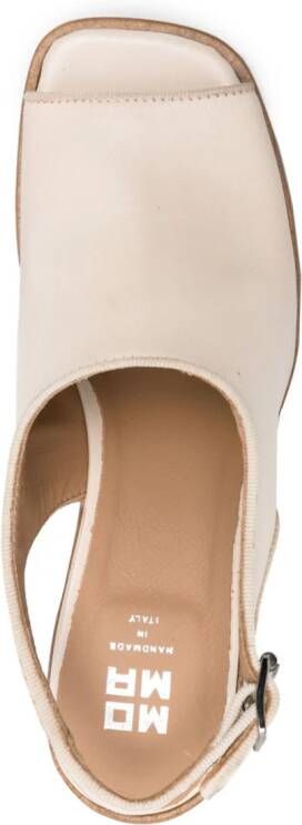 Moma Slingback sandalen met vierkante neus Beige