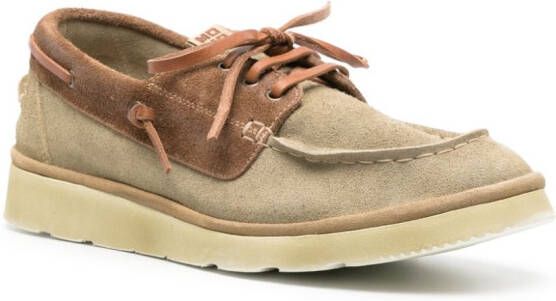 Moma Suède bootschoenen met logo-patch Beige