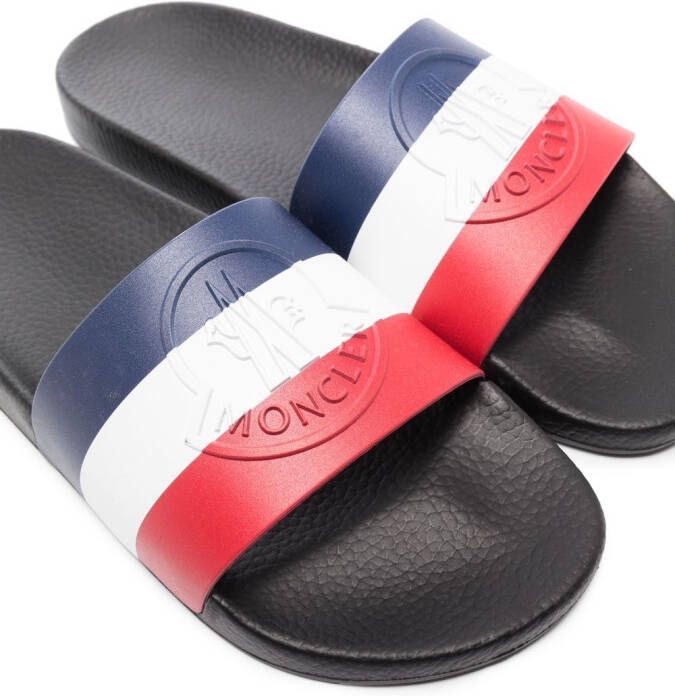 Moncler Basile gestreepte slippers Blauw