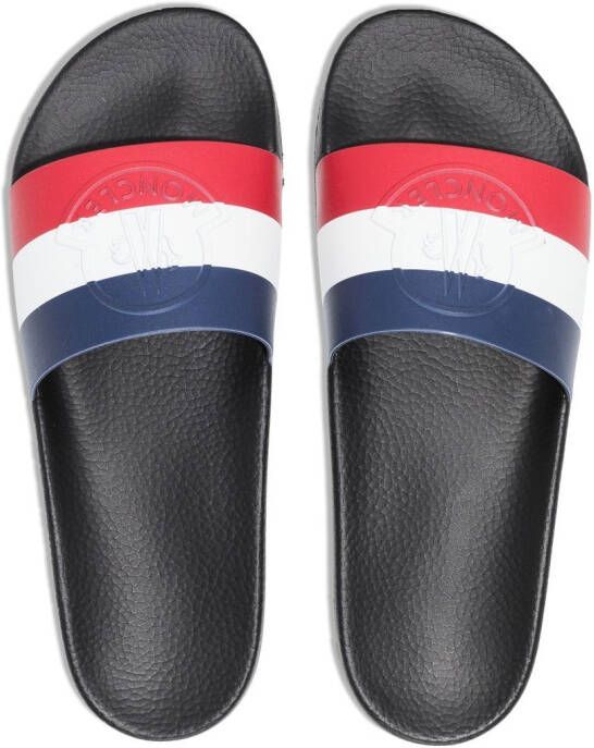 Moncler Basile gestreepte slippers Blauw