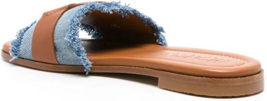 Moncler Bell denim slippers Blauw