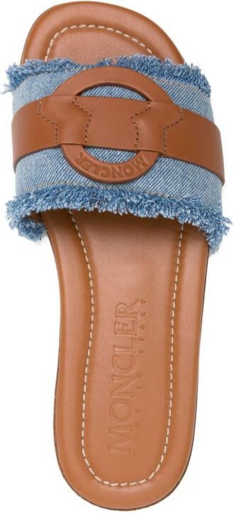 Moncler Bell denim slippers Blauw