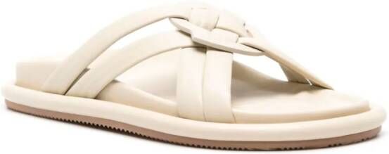 Moncler Bell slippers met geweven bandjes Beige