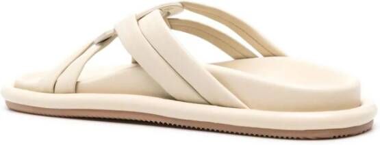 Moncler Bell slippers met geweven bandjes Beige