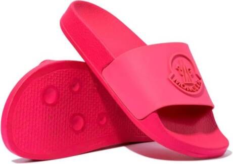 Moncler Enfant Slippers met logo-reliëf Roze