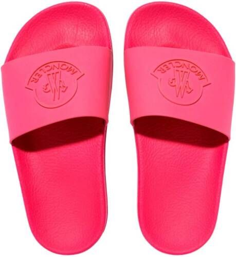 Moncler Enfant Slippers met logo-reliëf Roze