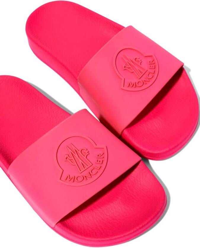 Moncler Enfant Slippers met logo-reliëf Roze