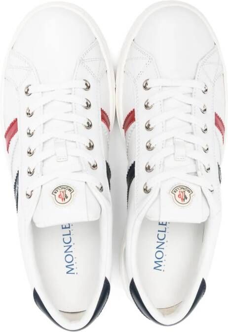 Moncler Enfant Leren sneakers met logoprint Wit