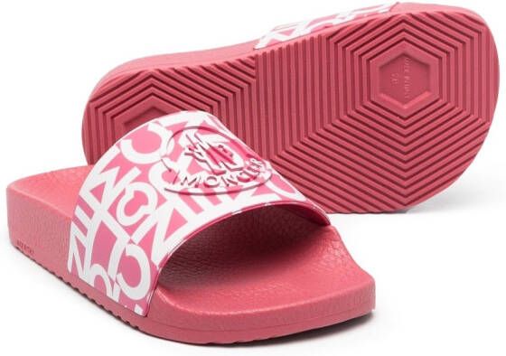 Moncler Enfant Slippers met open neus Roze