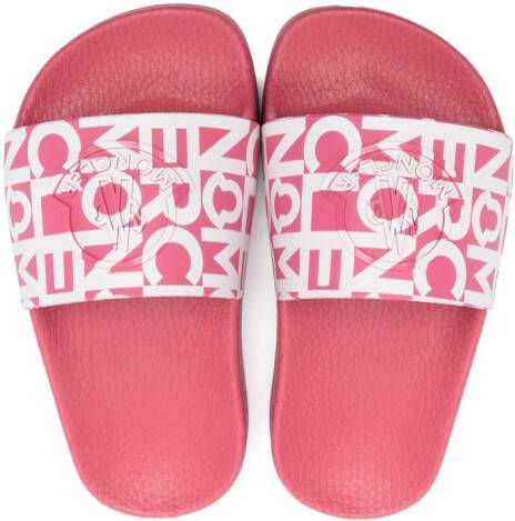 Moncler Enfant Slippers met open neus Roze