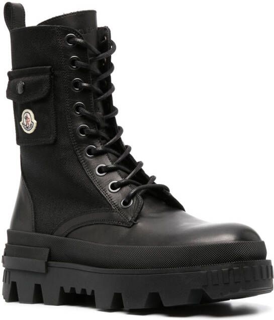 Moncler Combat boots met veters Zwart